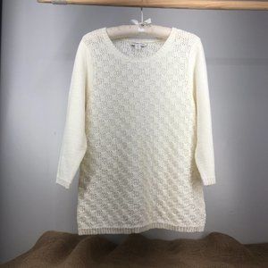 Coldwater Creek, knit sweater, Large, Cream